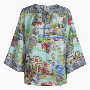 JOHNNY WAS LEPIN FLOWY BLOUSE-CHRISTY*********SIZE: MEDIUM